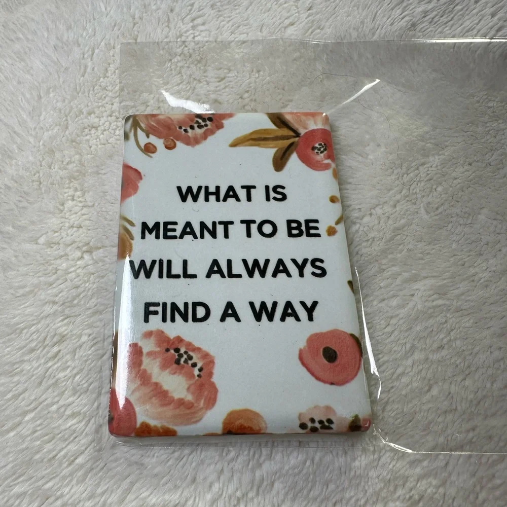 Set of 2 Inspirational Magnets Dear God, Thank You & What is Meant to Be… NWT